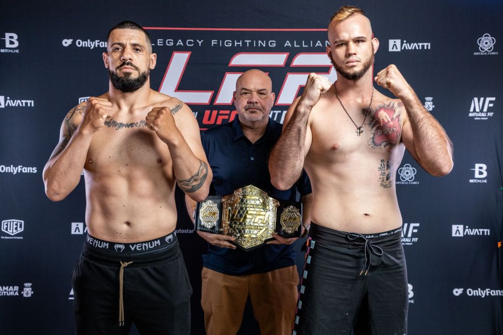 Bruno Lopes e Marcos Brigagão batem o peso e confirmam disputa de cinturão no LFA&nbsp;175